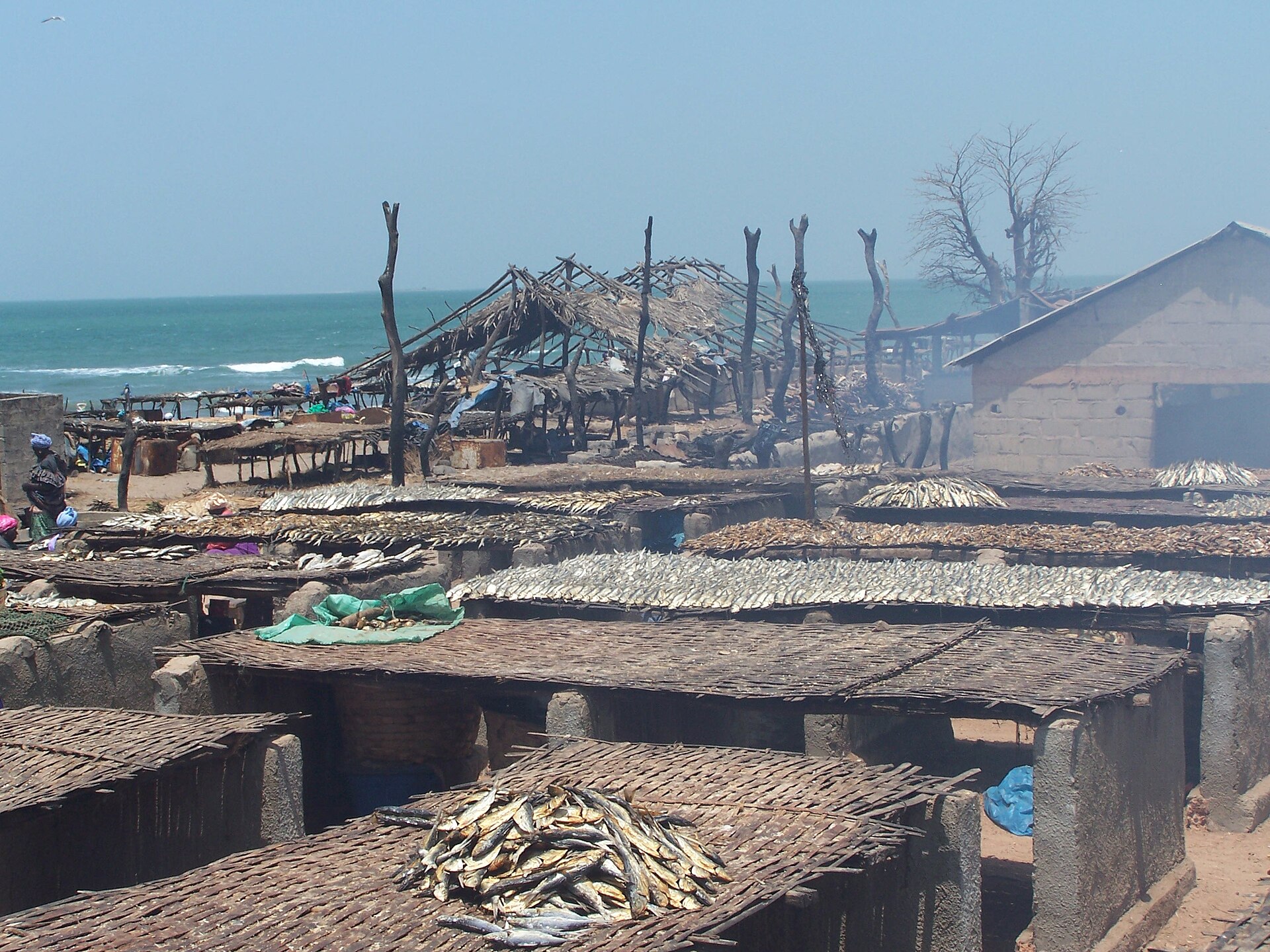 Tanji in Gambia: vissersboten, vismarkt & rokerijen — Niels Elgaard Larsen, CC BY-SA 3.0, Wikimedia Commons